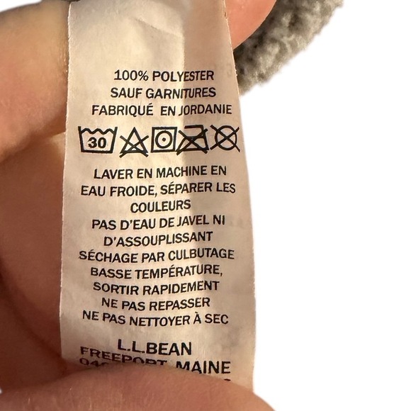 LL Bean Size Small Teal Gray Fleece Pullover Hoodie Snap Front - Picture 5 of 5